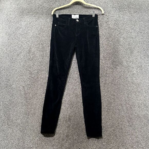 Current/Elliott Denim - Current Elliott Velveteen‎ Pants Women 26 Jet Black The Stiletto Skinny 5 Pocket